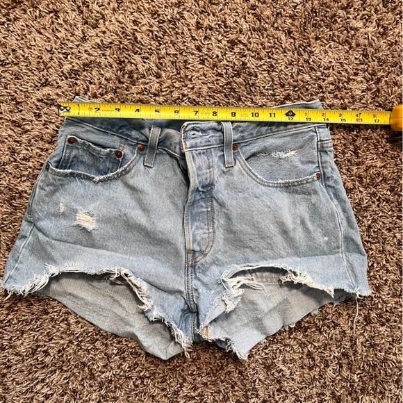 Levi's Pants - Levis 501 Original High Rise Distressed Denim Cutoff Shorts‎ Light Wash W28